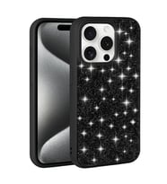 Vendas Apple iPhone 15 Pro Kılıf Parlak Taşlı Tasarım Zore Pırlanta Kapak (Siyah)