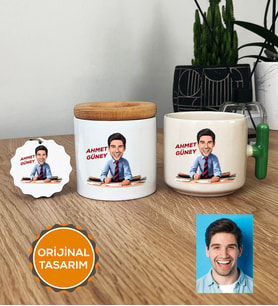 Bankacı Hediye Seti T Kupa, Kalemlik, Anahtarlık Erkek Bankacıya Hediye (Yeşil)