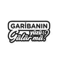 Garibanın Yüzü Gülür mü? Araba Sticker siyah 16x8 CM (Siyah-Siyah)