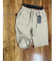 Demente Erkek Kayra Kumaş Beli Lastikli Şort Jogger (Bej)