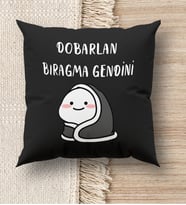 BK Gift Esprili Premium Kumaş Siyah Kırlent Yastık, Ev Hediyesi, Ev Dekorasyonu, Dekoratif Hediye (Model 9)