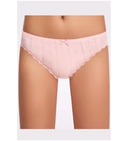 İlke Kadın Jakarlı (Transferli Rİbana) Dantelli Bikini 273 - 12 Adet (Pudra)