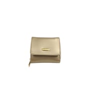 SİA ÇANTA Ollbag Orta Boy Cüzdan Üç Yana Açılan Kanatlar Fermuarlı Bozuk & Kagıt Para Gözlü Sade & Şık Kullanışlı Bayan Cüzdan (Gold)