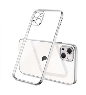 Apple iPhone 13 Kılıf Zore Gbox Renkli Kenar Kılıf (Gümüş)
