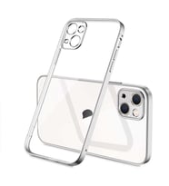 Apple iPhone 13 Kılıf Zore Gbox Renkli Kenar Kılıf (Gümüş)