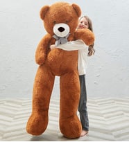 Sevgiliye Özel HEDİYE - 150 cm Papyonlu Şaşkın Peluş Ayı-DEV Boy - % 100 YERLİ - (Kahverengi)