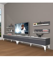 Decoraktiv Eko 360R Mdf Silver Tv Ünitesi Tv Sehpası (Beyaz - Antrasit)