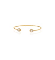 Kadir Jewellery 22 Ayar Altın Kaplama El İşçiliği Zirkon Taşlı Kadın Charm Bileklik (Beyaz)