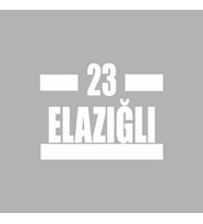 23 Elazığlı Araba Sticker siyah 16x9 CM (Beyaz)