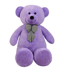 125 cm Papyonlu Büyük Beyaz Ayıcık (%100 Yerli) (Lila)