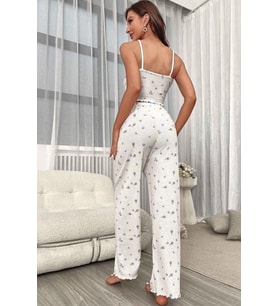 Merry See Baskılı Askılı  Pijama Takımı (Pembe)