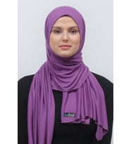 Tesettür Penye Şal Düz (Mor)