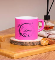 Kişiye Özel Tasarımlı Renkli Nescafe Fincanları 220 ML (Pembe)