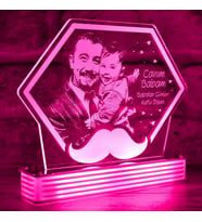 Babaya verilecek en güzel Kişiye Özel hediye, LED LAMBA (Pembe)