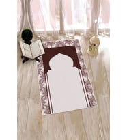 EVDEYA Dijital Baskılı Yıkanabilir Hediyelik Namazlık Seccade 70x130cm, SECCADE-25-GRİ, (Kahverengi)