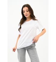Kadın Taş Baskı Detaylı T-shirt 1749-24 (Beyaz)