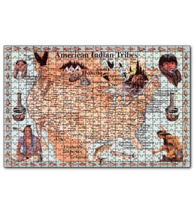 Cakapuzzle Kansas Bölgeside Yaşayan Kızılderili Haritası Görseli  Puzzle Yapboz MDF (Ahşap) (1000 Parça)