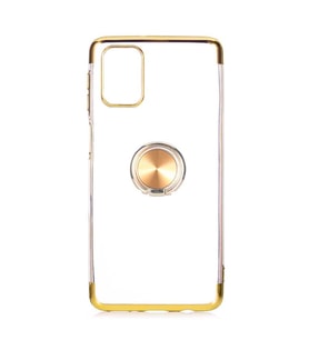 Galaxy M51 Kılıf Zore Gess Kenarları Renkli Yüzük Aparatlı Kılıf (Gold)