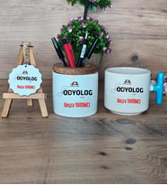 Odyolog Hediye Sepeti Kupa Bardak T Kulplu, Kalemlik ve Anahtarlık Tıp Bayramı Hediyesi (Model 3)
