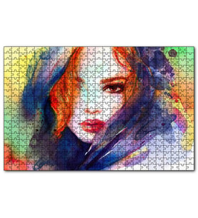 Cakapuzzle Modern Sanat Başı Örtülü Kadın  Puzzle Yapboz MDF (Ahşap) (1000 Parça)