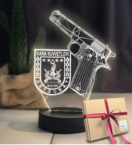 Kara Kuvvetleri Armalı Silahlı Led Lamba (Beyaz)