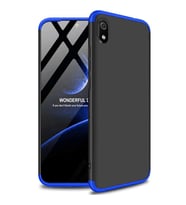 Xiaomi Redmi 7A GKK Kılıf 360 Derece Tam Koruma (Mavi-Siyah)