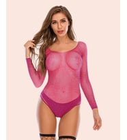 Emery by Intive Taşlı Küçük File Taşlı İthal Bodysuit/Babydoll/Gecelik -5540 (Pembe)