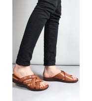 FAST STEP Hakiki Deri Erkek Düz Terlik 952MA125 (Taba)