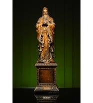 Narçiçeği Takı ve Hediyelik Eşya Özel Tasarım Çinli Filozof Konfüçyüs Confucius Gold Altın Bronz Heykel Biblo (Bronz)