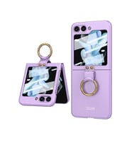 Galaxy Z Flip 5 Kılıf Kıpta Yüzüklü Flip Sert Kılıf (Mor)