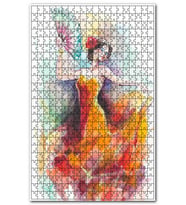 Cakapuzzle Turuncu Elbiseli Dans Eden Neşeli Kadın Puzzle Yapboz MDF (Ahşap) (255 Parça)