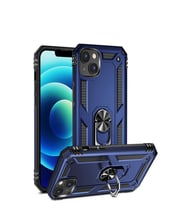 Apple iPhone 14 Plus Kılıf Yüzüklü Standlı Manyetikli Armor Zırh (Mavi)