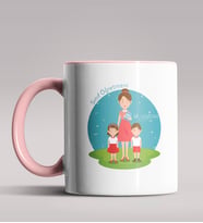 Kişiye Özel Sınıf Öğretmeni Tasarımlı Siyah Renk Kupa Bardak 4 (Pembe)