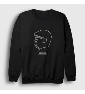 Presmono Unisex Beyaz Neon The Notorious BIG Sweatshirt 41362tt (Siyah)