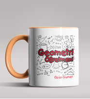 Kişiye Özel Geometri Öğretmeni Tasarımlı Siyah Renk Kupa Bardak 4 (Turuncu)