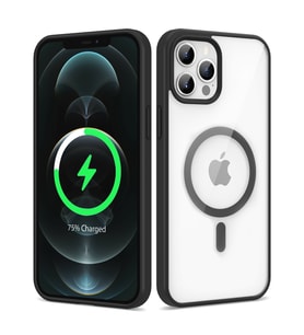 Apple iPhone 12 Pro Max Kılıf Magsafe Wireless Şarj Özellikli Silikon Zore Ege Kılıf (Siyah)