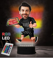 Doğum Günü Hediyesi,Sevgiliye Hediye, Kişiye Özel Fotoğraflı Kasap 2  Karikatür 3D Led Lamba (RGB)