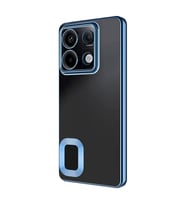 Xiaomi Redmi Note 13 4G Kılıf Kamera Korumalı Logo Gösteren Omega Kılıf (Buz Mavisi)