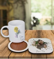 Kişiye Özel Tasarım Kupa Bardak Ve Fotoğraflı Ahşap Bardak Altlığı 99138 (Yeşil)