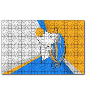 Cakapuzzle Soyut Tablo Kadın ve Sarı Top  Puzzle Yapboz MDF (Ahşap) (1000 Parça)