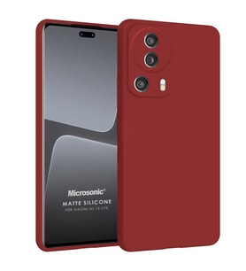 Microsonic Matte Silicone Xiaomi Mi 13 Lite Kılıf Siyah (Kırmızı)