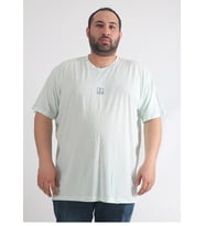 Rood Büyük Beden Unisex V-Yaka T-Shirt (Açık Yeşil)