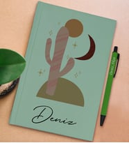 BK Gift Kişiye Özel İsimli Su Yeşili Sert Kapaklı Defter ve Tükenmez Kalem Seti, Arkadaşa Hediye, Yeni İş Hediyesi, Doğum Günü Hediyesi (Model 12)