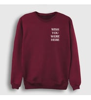 Presmono Unisex Beyaz Wish Astroworld Travis Scott Sweatshirt 43606tt (Bordo)