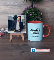 Anestezi Teknisyeni Fotoğraflı Dekoratif Taş, Kupa Bardak Beyaz Hediye (Model 12)