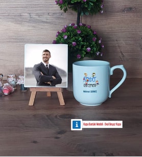 Rehber Öğretmen Fotoğraflı Dekoratif Taş, Kupa Bardak Beyaz Hediye Öğretmenler Günü Hediyesi (Model 5)