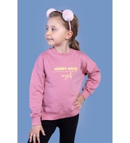 Toontoy Kız Çocuk Sırtı Baskılı Sweatshirt (Gül Kurusu)