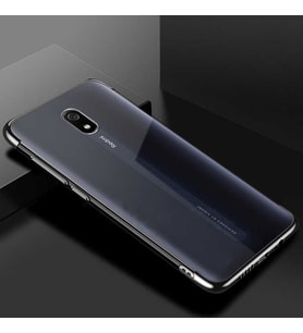 Xiaomi Redmi 8A Kılıf Zore Dört Köşeli Lazer Silikon Kılıf (Gri)