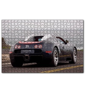 Cakapuzzle Siyah Bugatti Veyron ve Deniz  Puzzle Yapboz MDF (Ahşap) (1000 Parça)