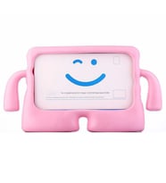 Samsung Galaxy X-200 Tab A8 10.5" İnç (2021) Uyumlu Kılıf Case, Tutma Kollu ve Standlı Yumuşak Dokulu Ultra Koruyucu Çocuk Tablet Silikon Kılıf (Pembe)